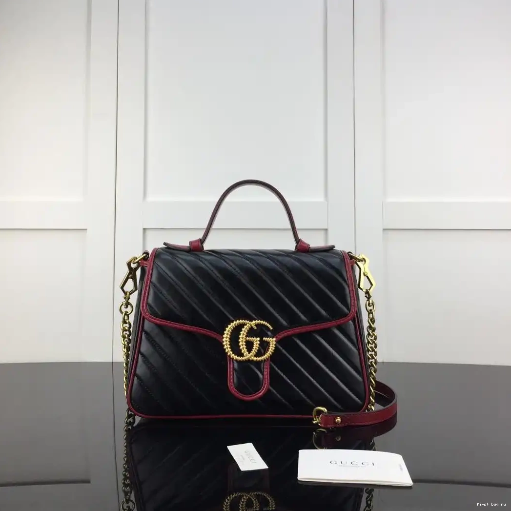 First bag ru small Gucci handle GG Marmont bag top 0525